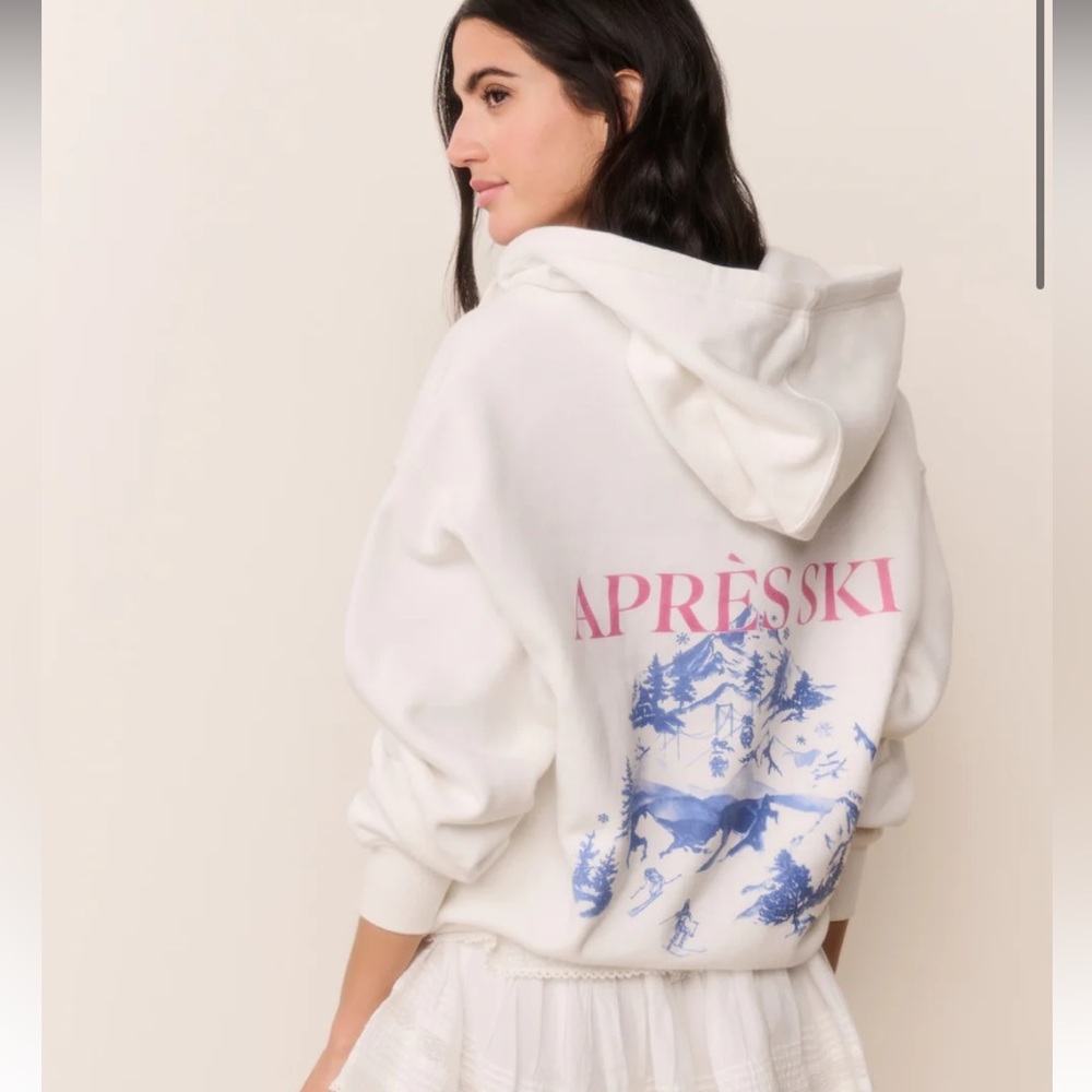 LOVE SHACK FANCY BALLIE SKI  Zip-Up Hoodie SIZE Medium NWT SOLD OUT ONLINE ‼️